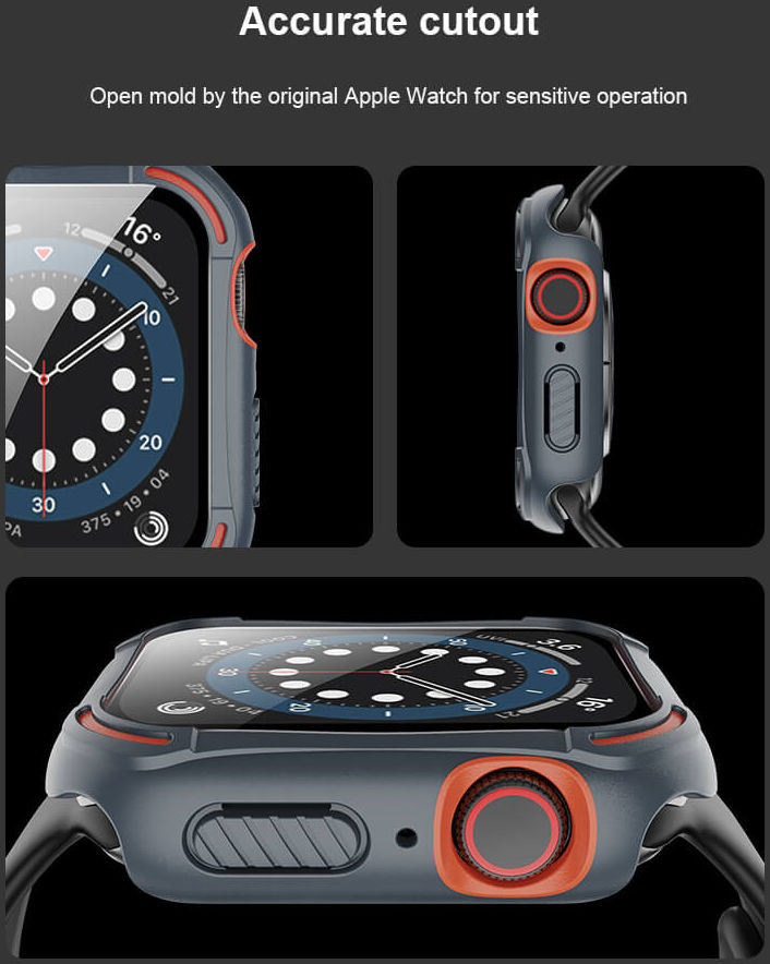 Nillkin Apple Watch 44MM Hoesje Bumper met Tempered Glass Groen afbeelding 9