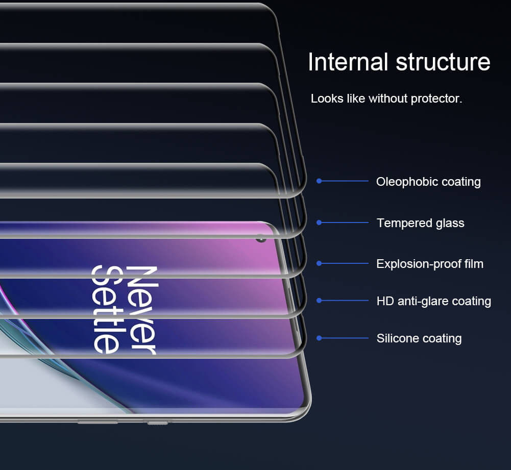 Nillkin OnePlus 9 Pro Screen Protector 3D Anti-Explosie Tempered Glass afbeelding 7