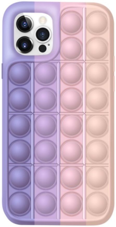 Apple iPhone 11 Hoesje Pop It Fidget Toy Siliconen Back Cover Paars afbeelding 1