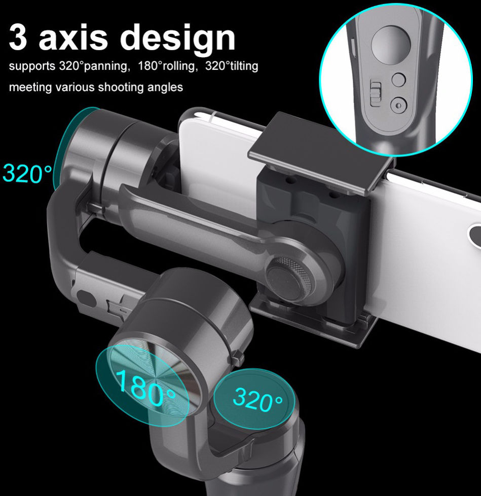 3-Axis Gimbal voor Smartphones met Stabilisatie Zwart afbeelding 5