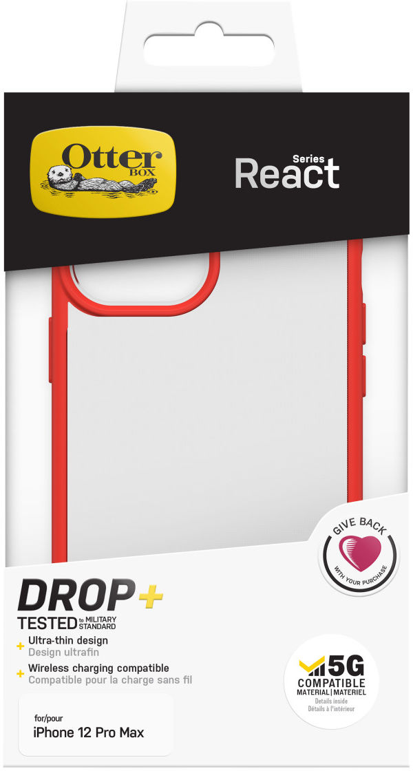OtterBox React Apple iPhone 12 Pro Max Hoesje Transparant Rood afbeelding 7