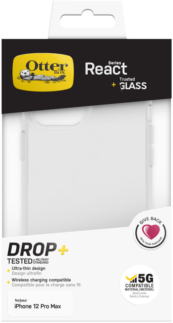 OtterBox React Hoesje + Screen Protector iPhone 12 Pro Max Transparant afbeelding 5