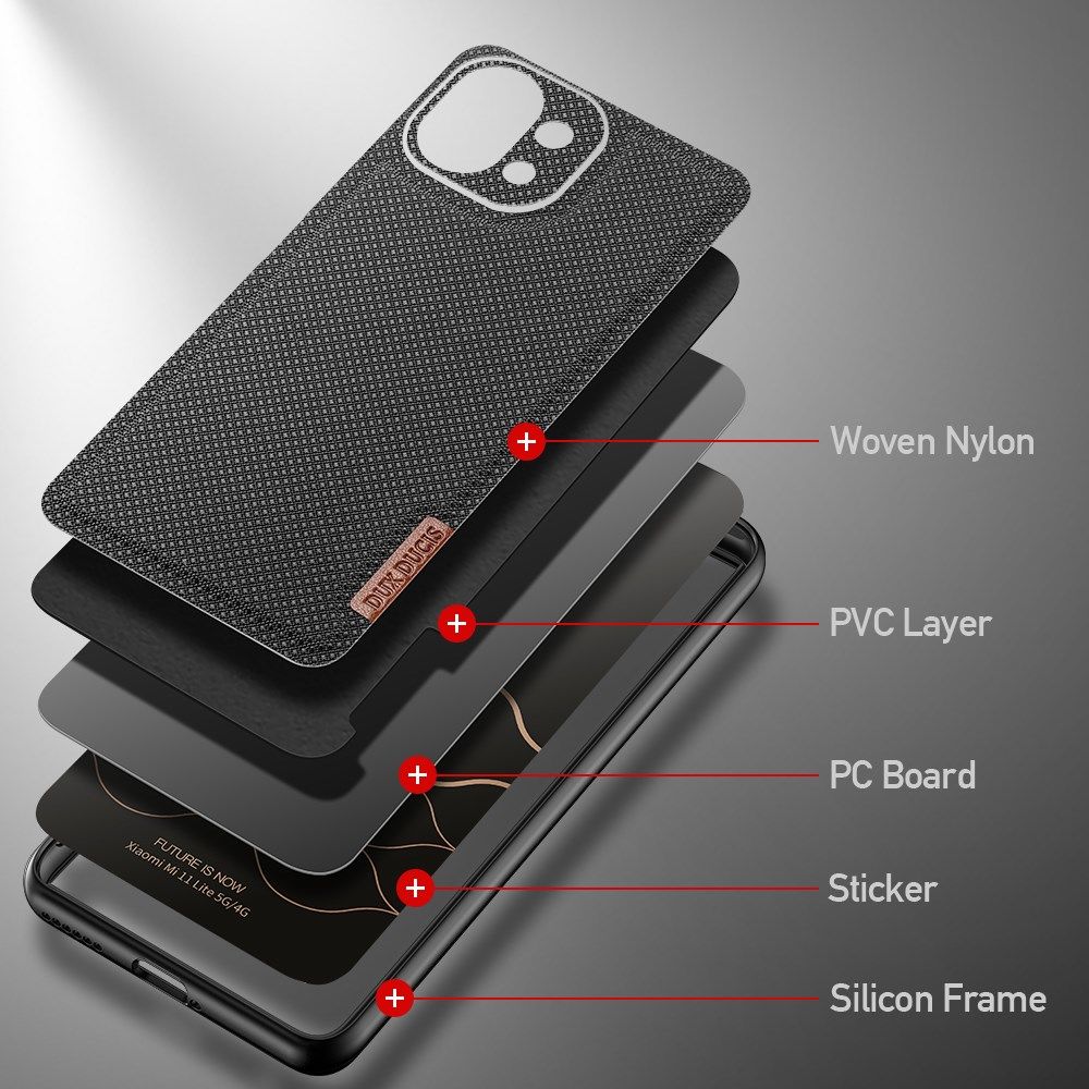Dux Ducis Fino Xiaomi Mi 11 Lite 4G/5G (NE) Hoesje Back Cover Zwart afbeelding 3