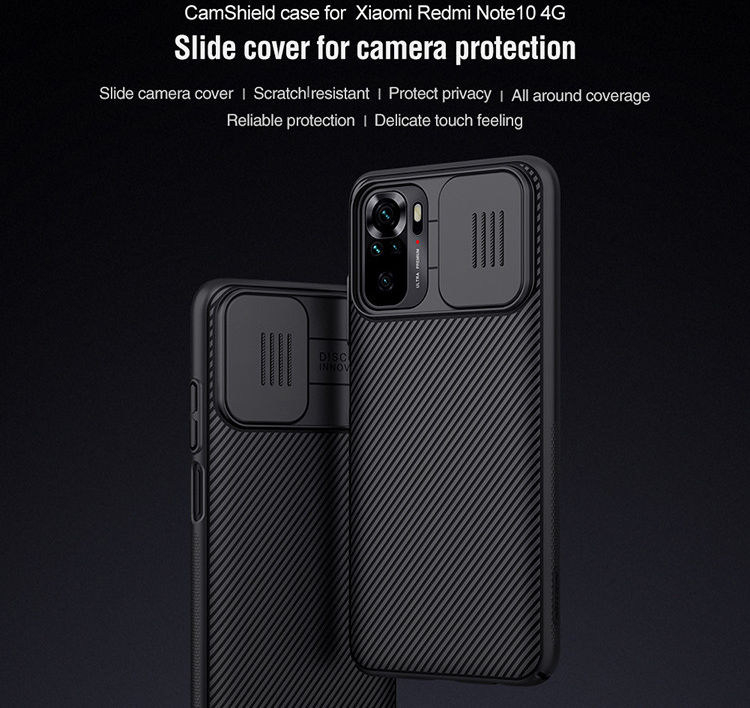 Nillkin CamShield Xiaomi Redmi Note 10/10S Hoesje Camera Slider Zwart afbeelding 6