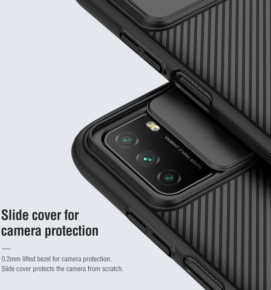 Nillkin CamShield Xiaomi Poco M3 Hoesje met Camera Slider Zwart afbeelding 6