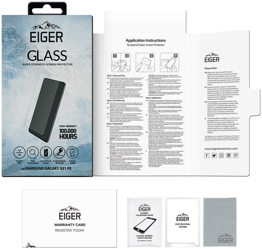 Eiger Samsung Galaxy S21 FE Tempered Glass Case Friendly Plat afbeelding 4