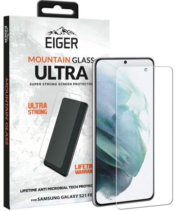 Eiger Ultra Samsung Galaxy S21 FE Tempered Glass Antibacterieel Plat Screen Protectors