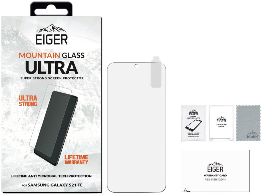 Eiger Ultra Samsung Galaxy S21 FE Tempered Glass Antibacterieel Plat afbeelding 4