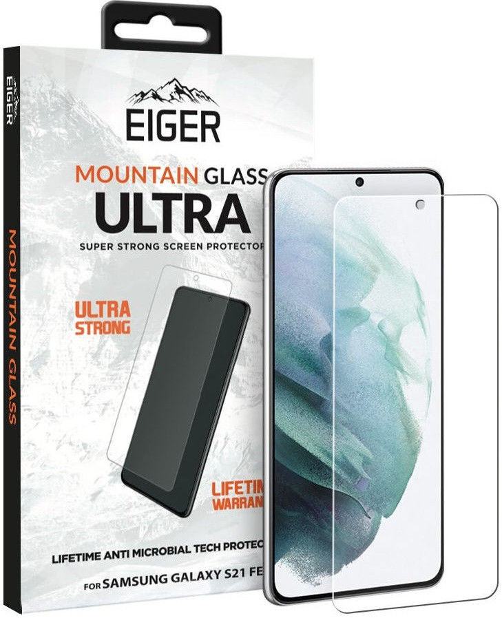 Eiger Ultra Samsung Galaxy S21 FE Tempered Glass Antibacterieel Plat afbeelding 1