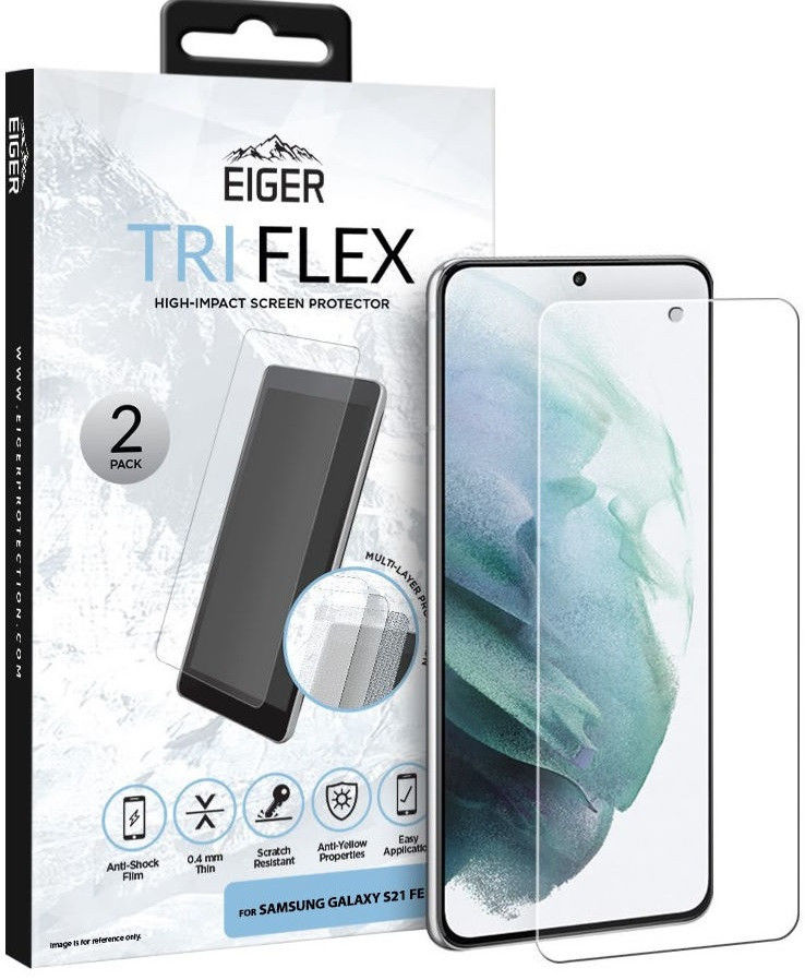 Eiger Samsung Galaxy S21 FE Display Folie Screen Protector (2-Pack) afbeelding 1
