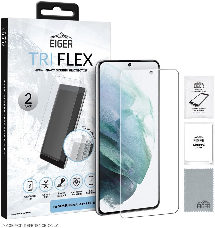 Eiger Samsung Galaxy S21 FE Display Folie Screen Protector (2-Pack) afbeelding 7