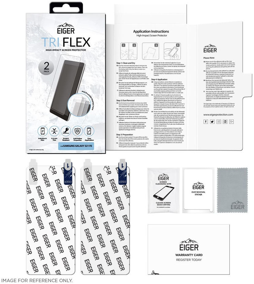 Eiger Samsung Galaxy S21 FE Display Folie Screen Protector (2-Pack) afbeelding 6