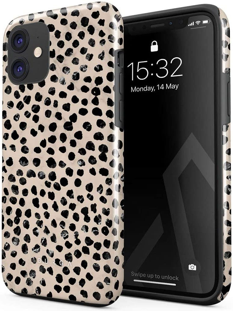 Burga Tough Case iPhone 12 / 12 Pro Hoesje Almond Latte Print afbeelding 2