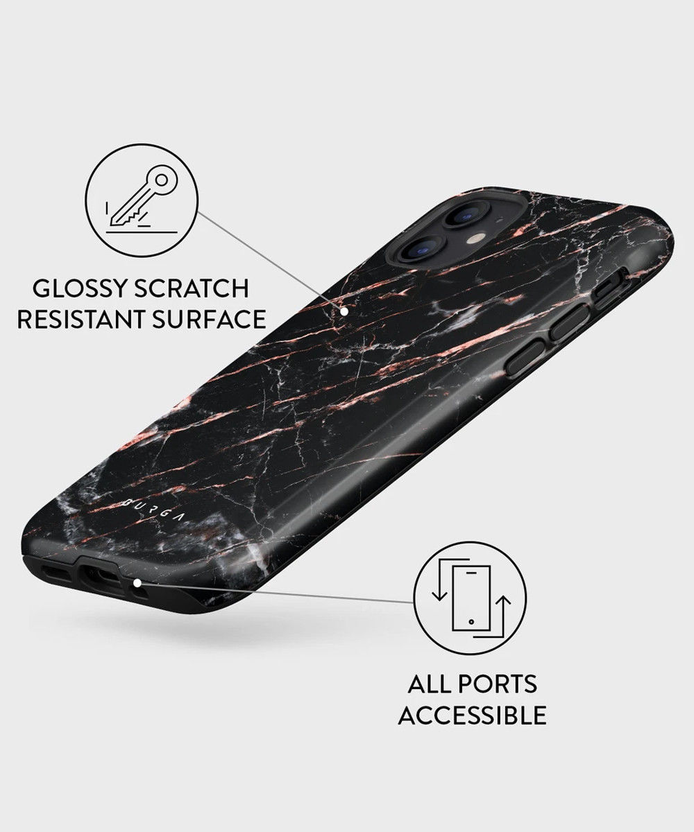 Burga Tough Case iPhone 12 Mini Hoesje Rose Gold Marble Print afbeelding 5