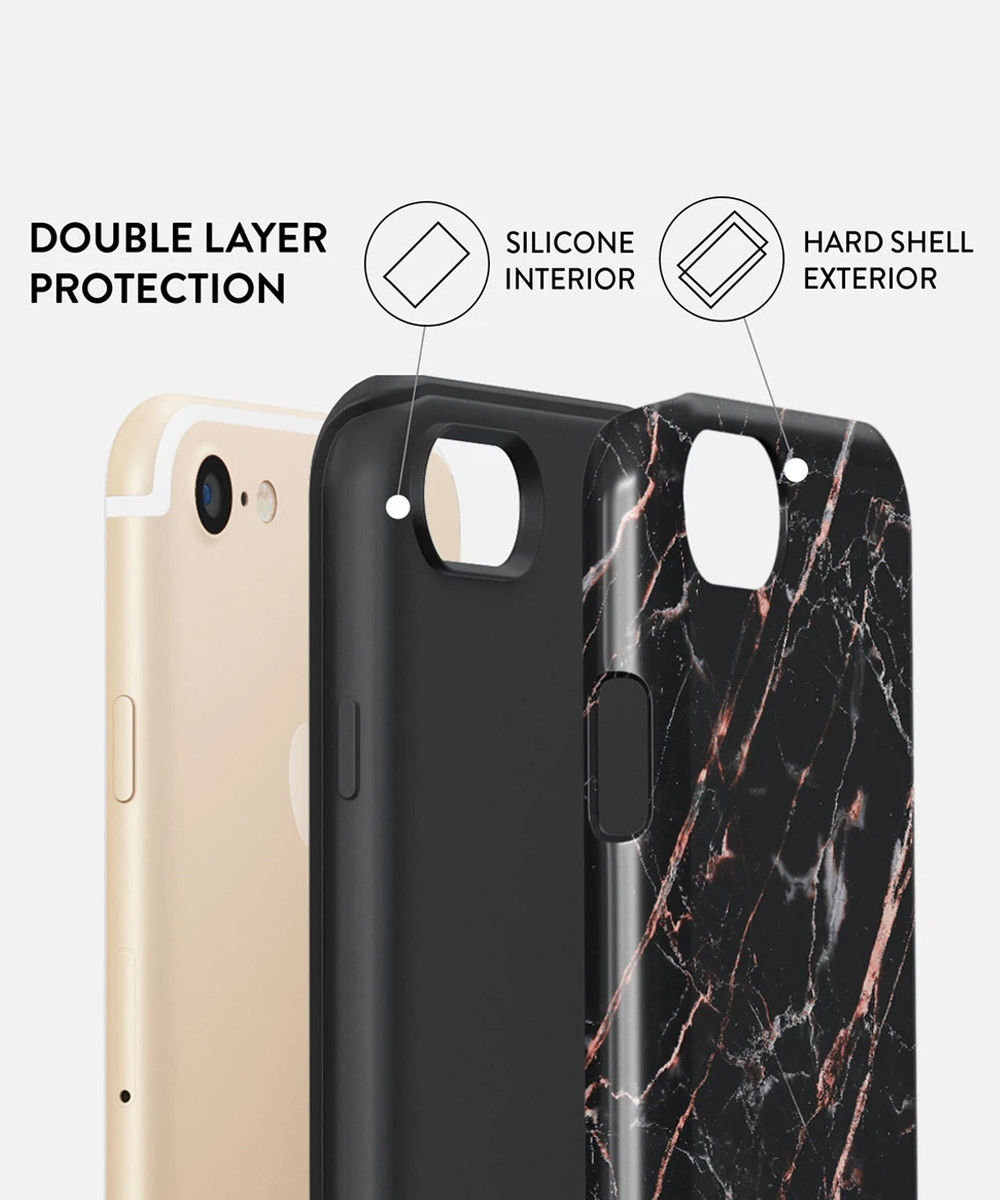Burga Tough Case iPhone SE (2020/2022)/8/7 Hoesje Rose Gold Marble afbeelding 3