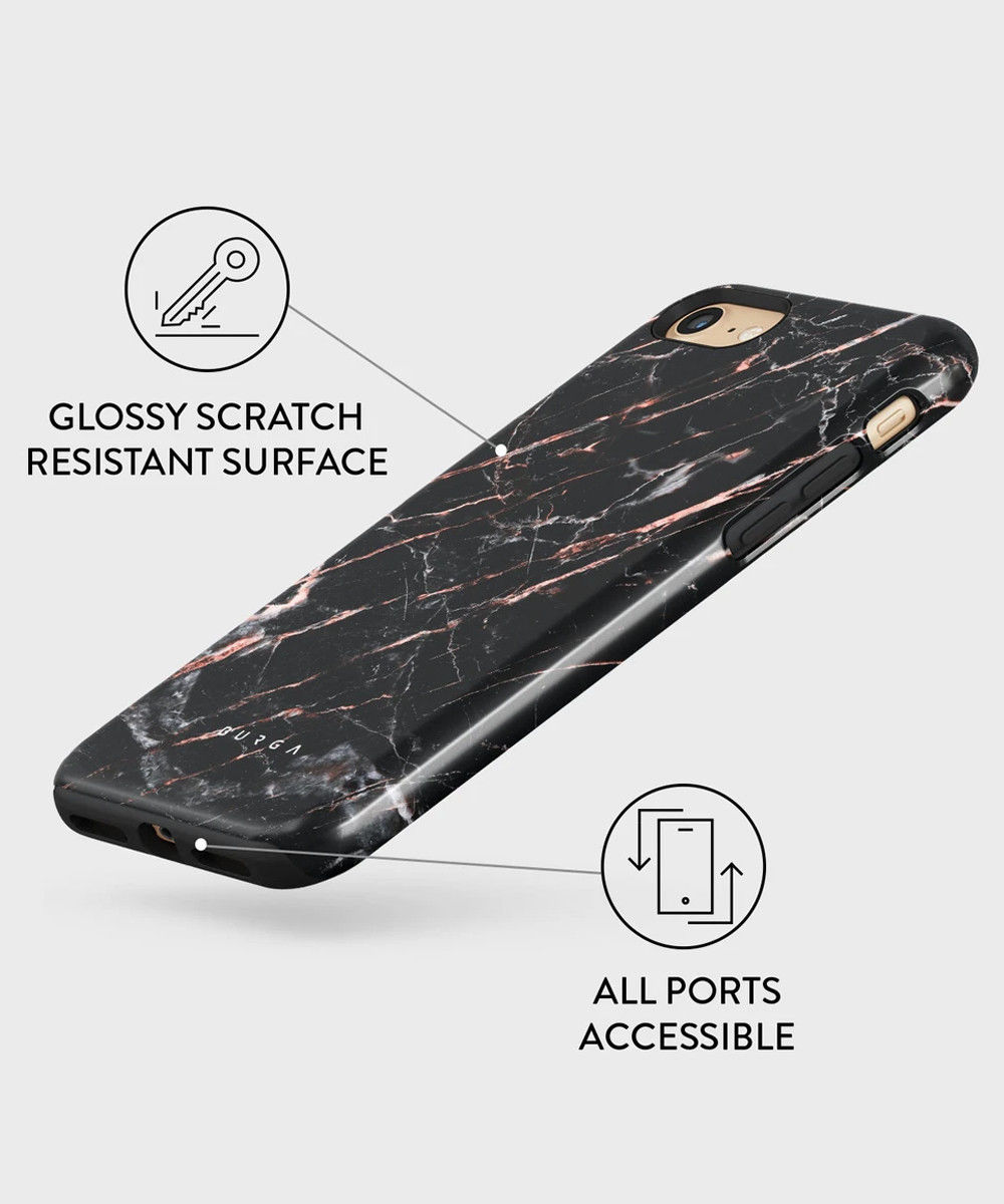 Burga Tough Case iPhone SE (2020/2022)/8/7 Hoesje Rose Gold Marble afbeelding 5