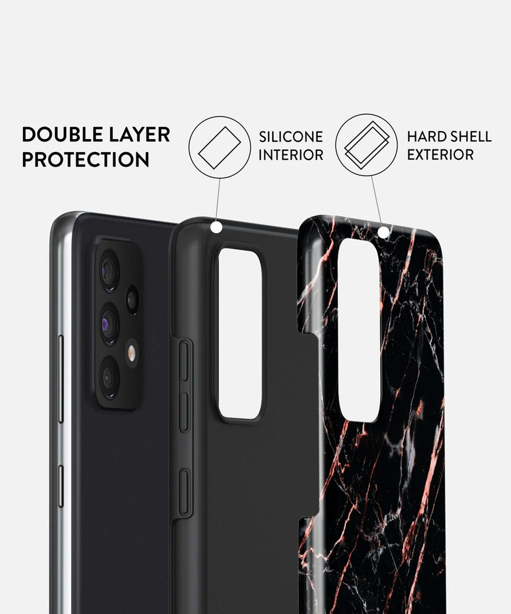 Burga Tough Case Samsung Galaxy A52 / A52S Hoesje Rose Gold Marble afbeelding 3