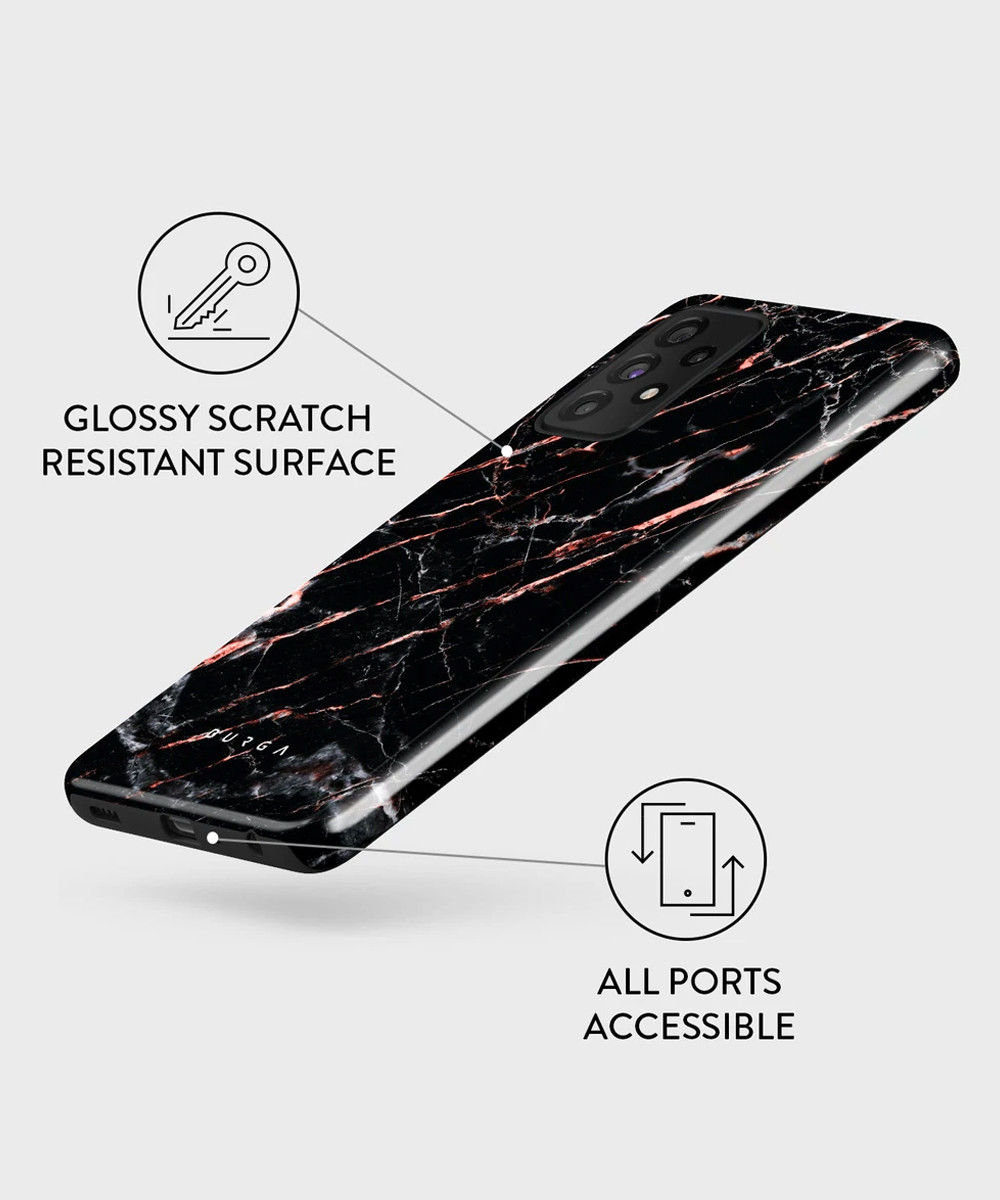 Burga Tough Case Samsung Galaxy A52 / A52S Hoesje Rose Gold Marble afbeelding 5