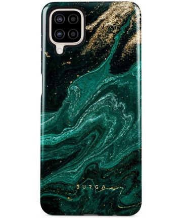 Burga Tough Case Samsung Galaxy A12 Hoesje Emerald Pool Print Hoesjes