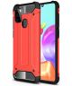 Samsung Galaxy A21s Hoesje Shock Proof Hybride Back Cover Rood