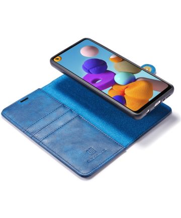 Samsung Galaxy A21s Hoesje 2-in-1 Book Case en Back Cover Blauw Hoesjes