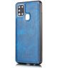 Samsung Galaxy A21s Hoesje 2-in-1 Book Case en Back Cover Blauw