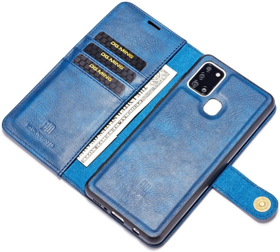 Samsung Galaxy A21s Hoesje 2-in-1 Book Case en Back Cover Blauw afbeelding 2