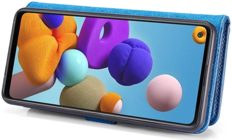 Samsung Galaxy A21s Hoesje 2-in-1 Book Case en Back Cover Blauw afbeelding 11