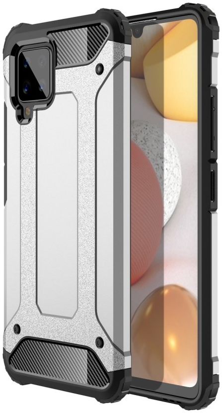 Samsung Galaxy A42 Hoesje Shock Proof Hybride Back Cover Zilver afbeelding 1