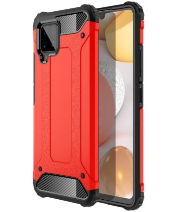 Samsung Galaxy A42 Hoesje Shock Proof Hybride Back Cover Rood Hoesjes