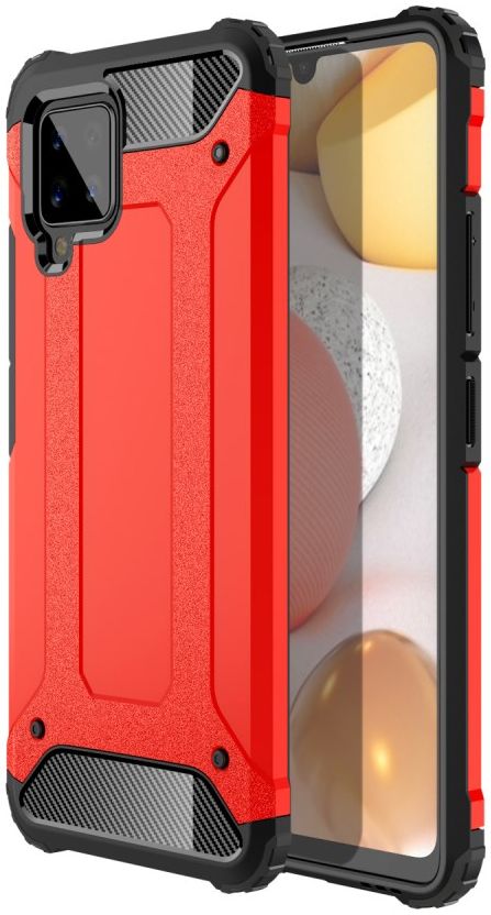 Samsung Galaxy A42 Hoesje Shock Proof Hybride Back Cover Rood afbeelding 1