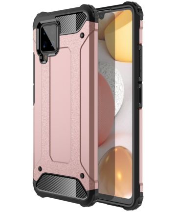 Samsung Galaxy A42 Hoesje Shock Proof Hybride Back Cover Roze Goud Hoesjes