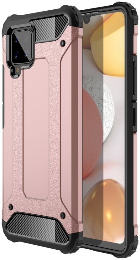 Samsung Galaxy A42 Hoesje Shock Proof Hybride Back Cover Roze Goud afbeelding 1