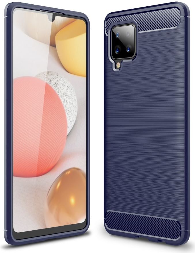 Samsung Galaxy A42 Hoesje Geborsteld TPU Flexibele Back Cover Blauw afbeelding 13