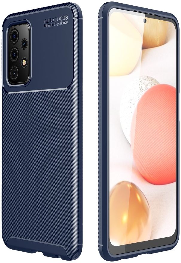 Samsung Galaxy A52 / A52S Hoesje Siliconen Carbon TPU Back Cover Blauw