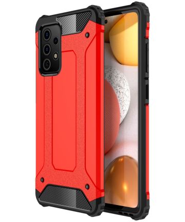 Samsung Galaxy A52 / A52S Hoesje Shock Proof Hybride Back Cover Rood Hoesjes