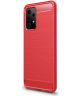 Samsung Galaxy A52 / A52S Hoesje Geborsteld TPU Flexibele Back Cover Rood