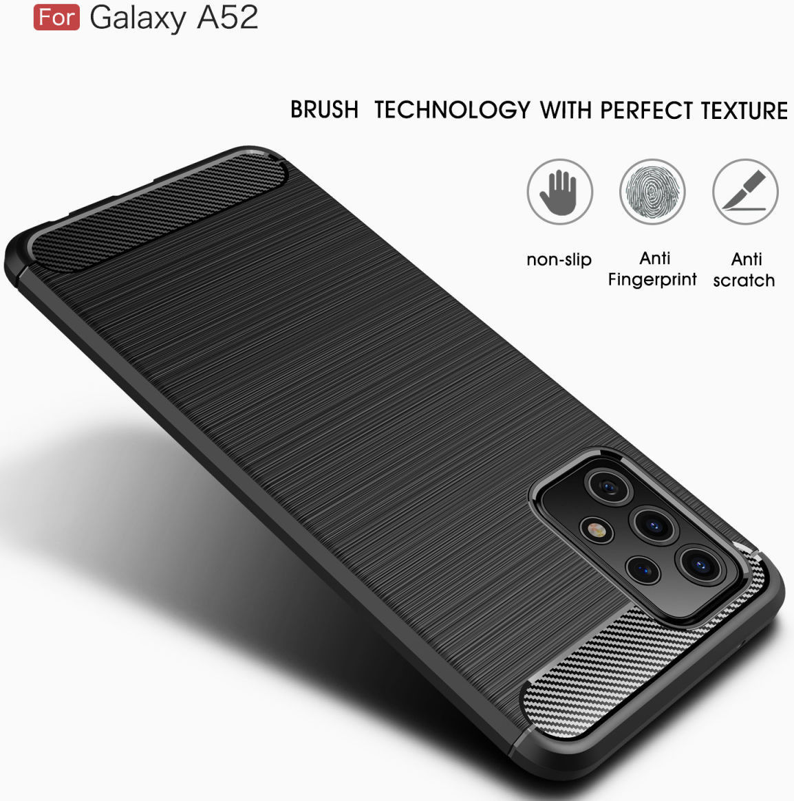 Samsung Galaxy A52 / A52S Hoesje Geborsteld TPU Flexibele Back Cover