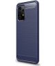 Samsung Galaxy A52 / A52S Hoesje Geborsteld TPU Flexibele Back Cover Blauw