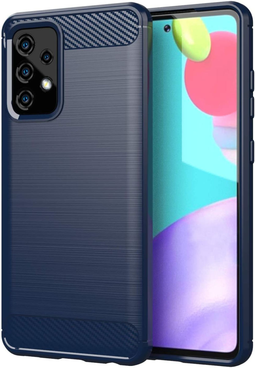 Samsung Galaxy A52 / A52S Hoesje Geborsteld TPU Flexibele Back Cover Blauw afbeelding 1