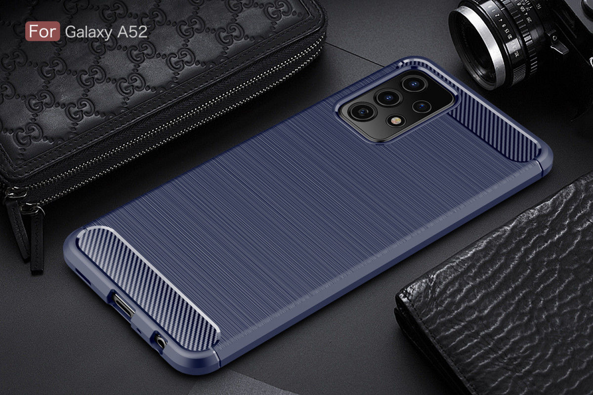 Samsung Galaxy A52 / A52S Hoesje Geborsteld TPU Flexibele Back Cover Blauw afbeelding 11