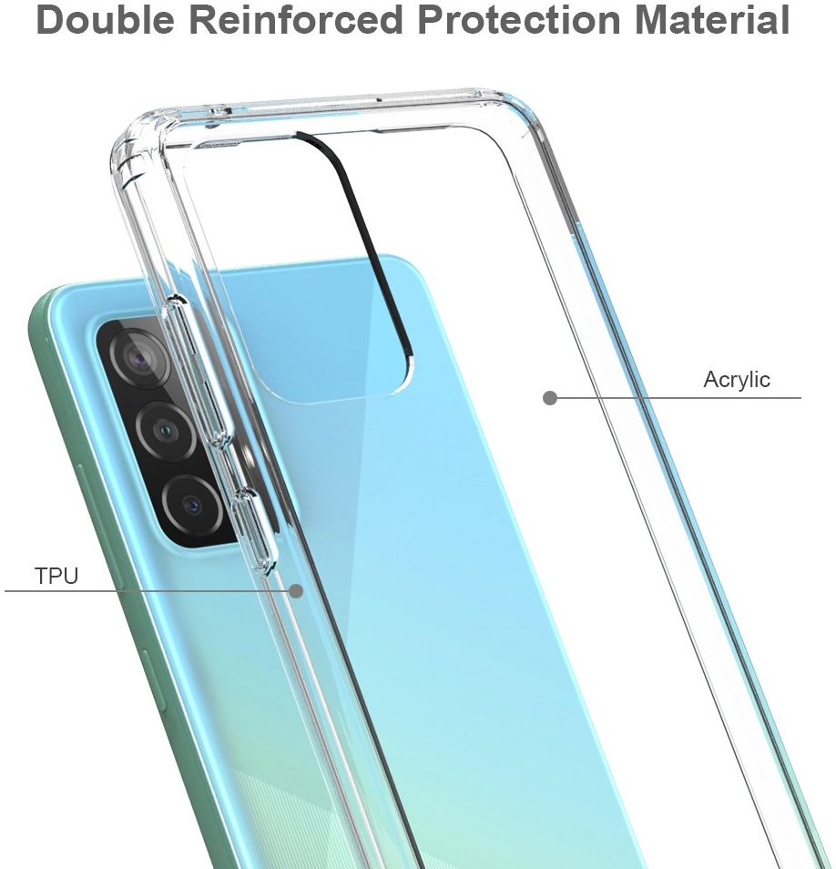 Samsung Galaxy A52 / A52S Hoesje Hybride Armor Back Cover Transparant afbeelding 3