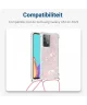 Samsung Galaxy A52 / A52S Hoesje met Koord Shockproof TPU Glitter Roze