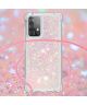 Samsung Galaxy A52 / A52S Hoesje met Koord Shockproof TPU Glitter Roze