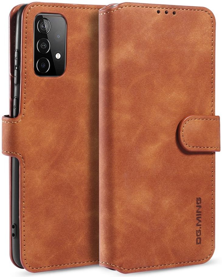 DG Ming Samsung Galaxy A52 / A52S Hoesje Retro Wallet Book Case Bruin afbeelding 2