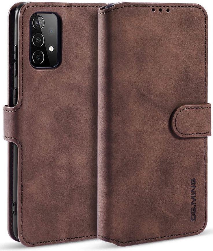 DG Ming Samsung Galaxy A52 / A52S Hoesje Retro Wallet Book Case Coffee afbeelding 2