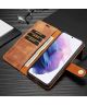 DG Ming Samsung Galaxy S21 Hoesje 2-in-1 Book Case en Back Cover Bruin