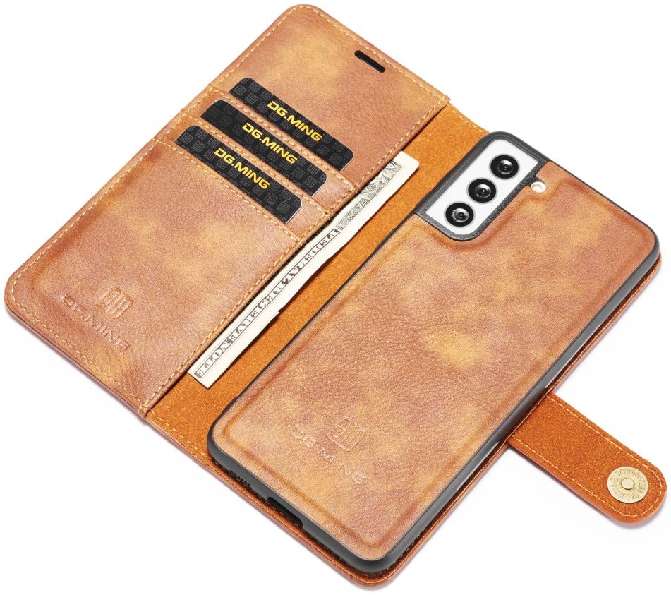 DG Ming Samsung Galaxy S21 Hoesje 2-in-1 Book Case en Back Cover Bruin afbeelding 2