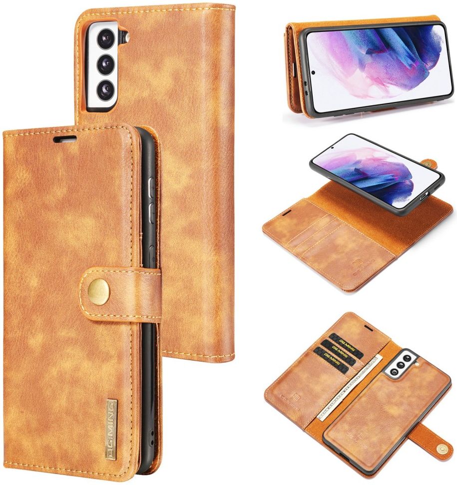 DG Ming Samsung Galaxy S21 Hoesje 2-in-1 Book Case en Back Cover Bruin afbeelding 16