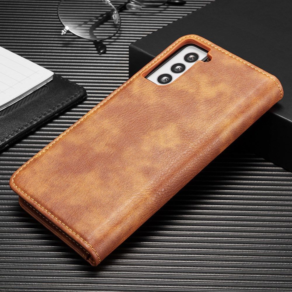 DG Ming Samsung Galaxy S21 Hoesje 2-in-1 Book Case en Back Cover Bruin afbeelding 13